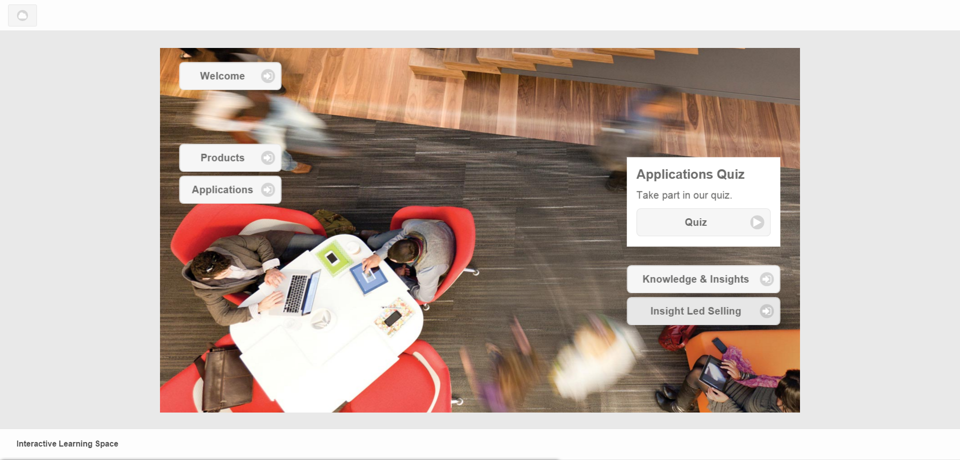 Screenshot der inside E-Learning Lösung für Steelcase, die Lernwelt